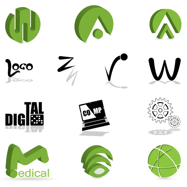 Conjunto de diferentes tipos de logotipo — Vetor de Stock