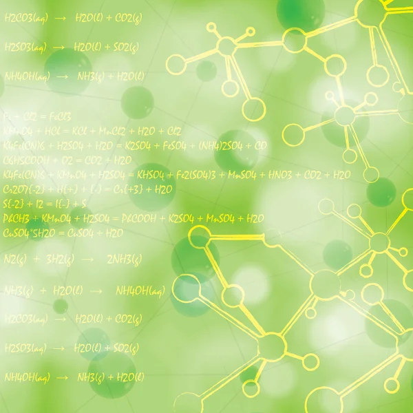 Molecuul illustratie groene achtergrond — Stockvector