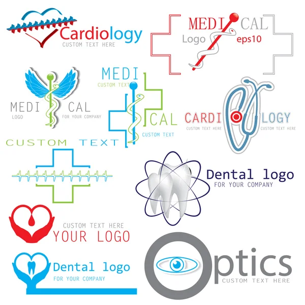 Set de logo-uri medicale icoane — Vector de stoc