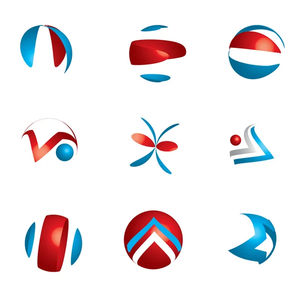 Conjunto de diferentes tipos de símbolo de ícone abstrato — Vetor de Stock