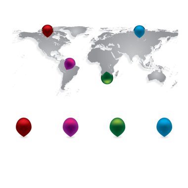 Gölge ve iğne ile Dünya Haritası