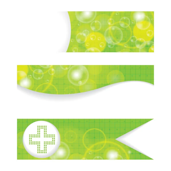 Set of green medical banners or website headers — Stock Vector