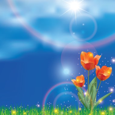 Beautiful realistic spring background clipart