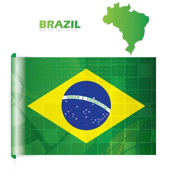 Bandera de Brasil creativa abstracta — Vector de stock