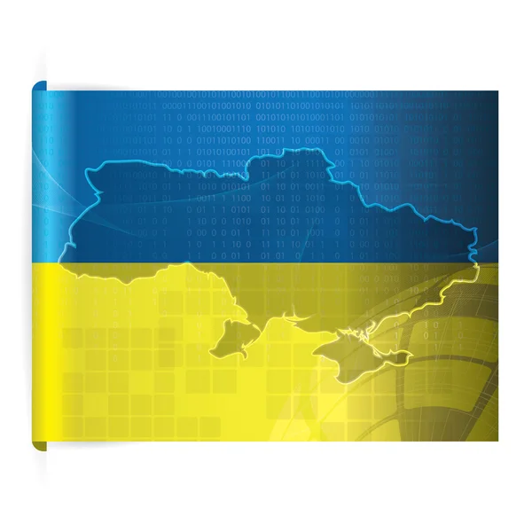 Вектор карта України з прапором фону — стоковий вектор