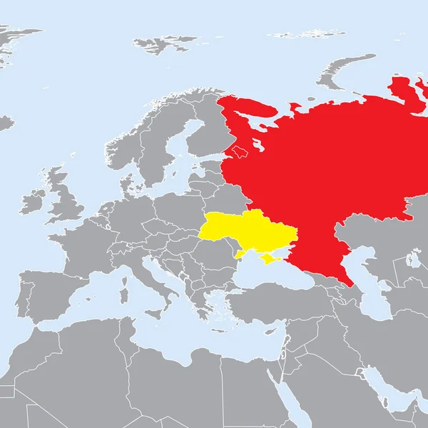 Europa mapa Ukraina i Rosja konfliktom — Wektor stockowy