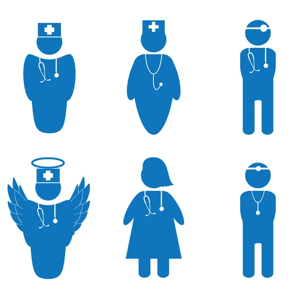 Vektorový obrázek zdravotní sestry a lékaři — Stockový vektor