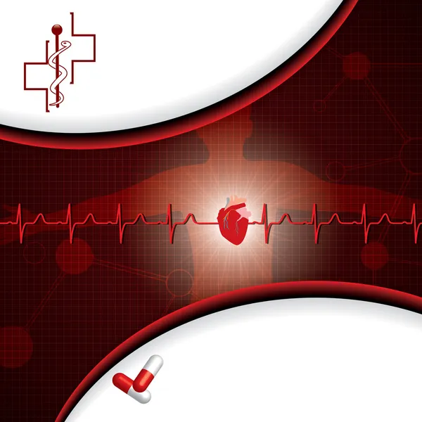 Resumen cardiología médica ekg antecedentes — Archivo Imágenes Vectoriales