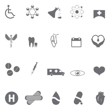 tıbbi web gümüş soyut simgeler 