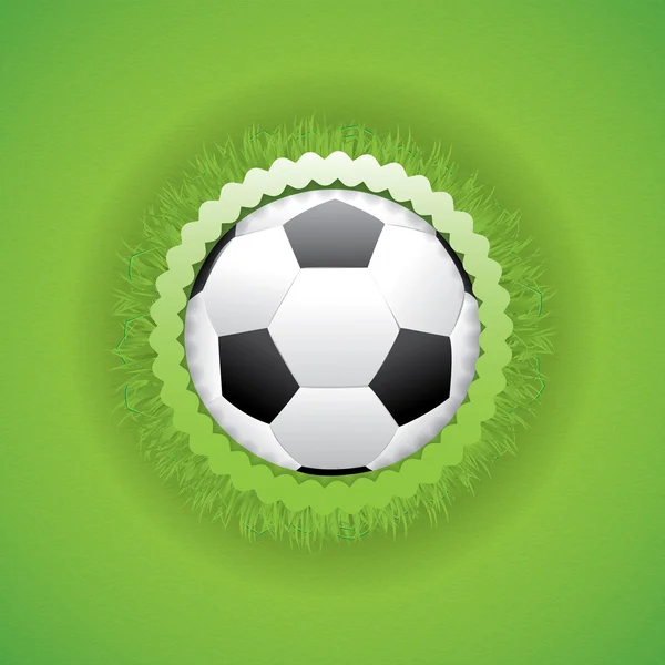 Ілюстрація творчого м'яча в колі трави — стоковий вектор