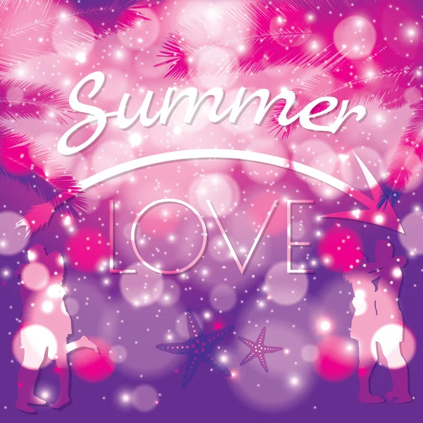 Summer love vibrant colorful background — Stock Vector