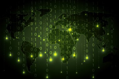 Tech ikili yeşil küresel arka plan 