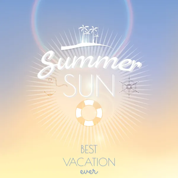 Summer sun creative poster — Stock Vector