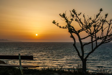 Güzel gün batımı ve sahil 