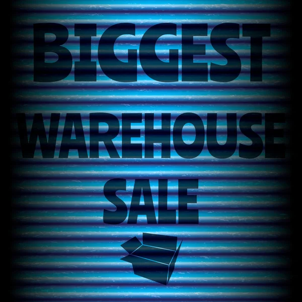 Biggest warehouse sale blue template — Stock Vector