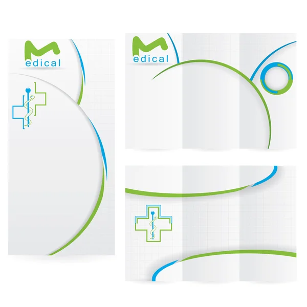 Folheto do vetor Modelo de Design de Layout verde médica — Vetor de Stock