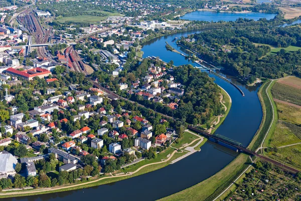 Vista aérea de los suburbios de Opole — Foto de Stock