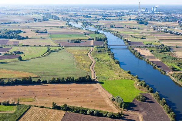 Вид на реку с воздуха — стоковое фото