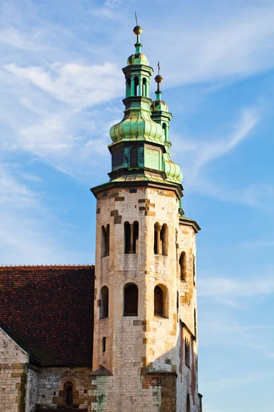 Torres de la iglesia en la ciudad Cracovia Polonia — Foto de Stock