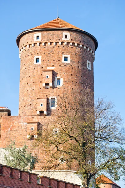 Ancienne tour du château de Wawel dans la ville de Cracovie Pologne — Photo