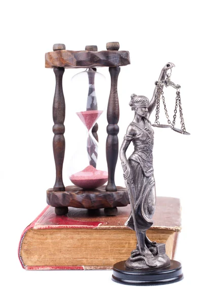 Temida statue and law book — Stock Photo, Image