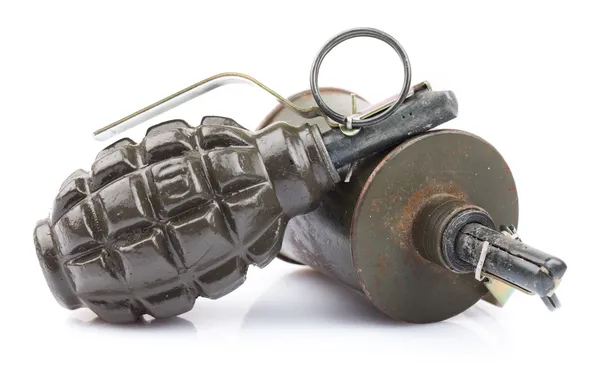 Close-up of grenade isolated on a white background — Stock Photo, Image