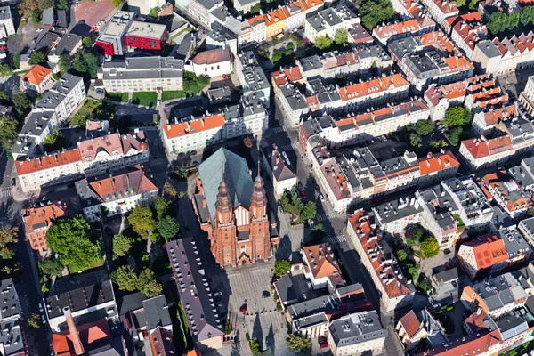 Luchtfoto van de centrum van de stad van opole, Polen — Stockfoto