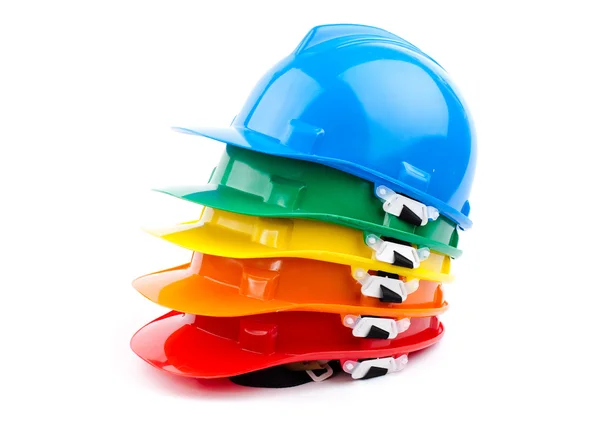 Colored helmets isolated on white background — Stock Photo, Image