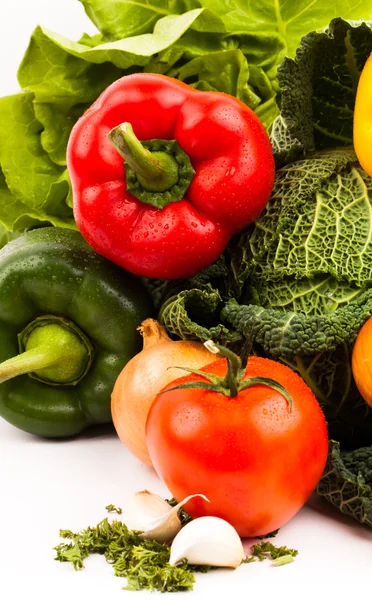 Fresh vegetables isolated on white background — Stock Photo, Image