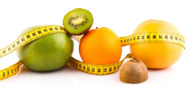 sağlıklı gıda üzerine beyaz izole