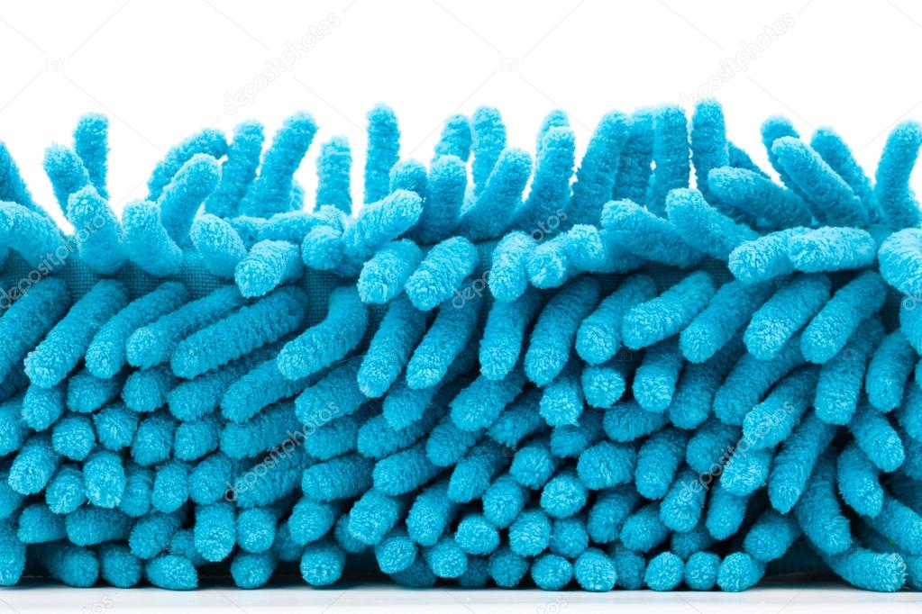 Blue microfiber mop strands texture