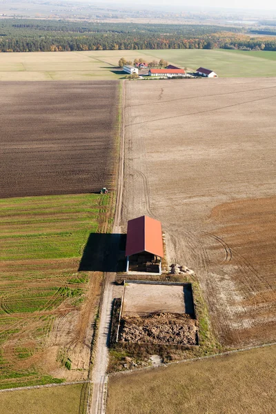 Vista aérea da paisagem dos campos — Fotografia de Stock