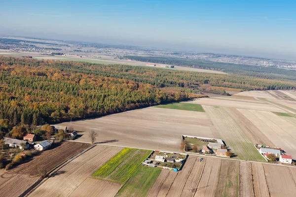 Veduta aerea del paesaggio del villaggio in Polonia — Foto Stock