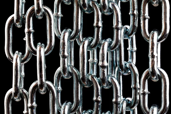 Industrial chains on black background — Stock Photo, Image