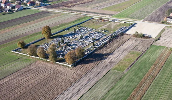 Michalow village graveyard aerial view in Poland — Stock Photo, Image