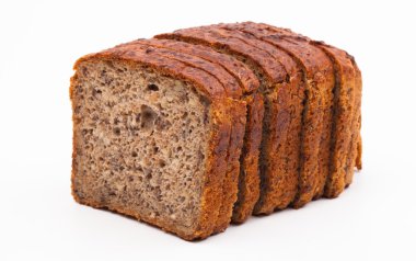 çeşitli ekmek üzerine beyaz izole