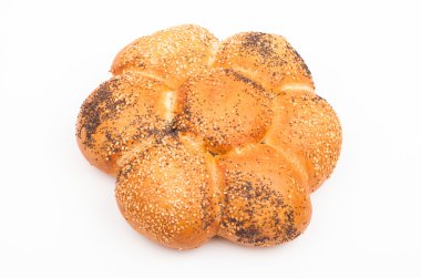 çeşitli ekmek üzerine beyaz izole