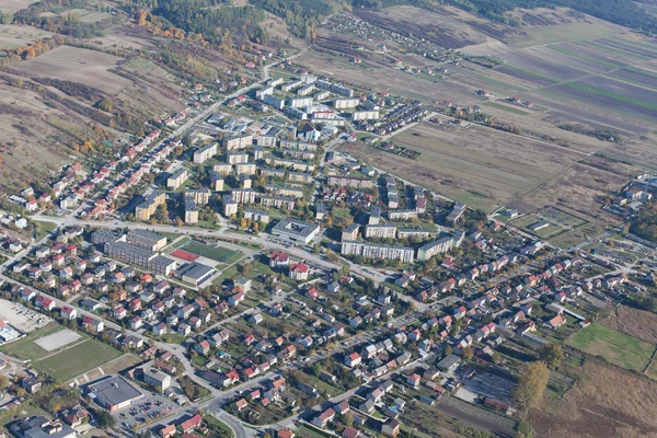 Flygfoto över pinczow stad i Polen — Stockfoto