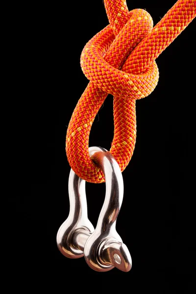 Rope knot isolated on black background — Stock Photo, Image