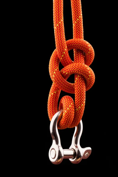 Rope knot isolated on black background — Stock Photo, Image