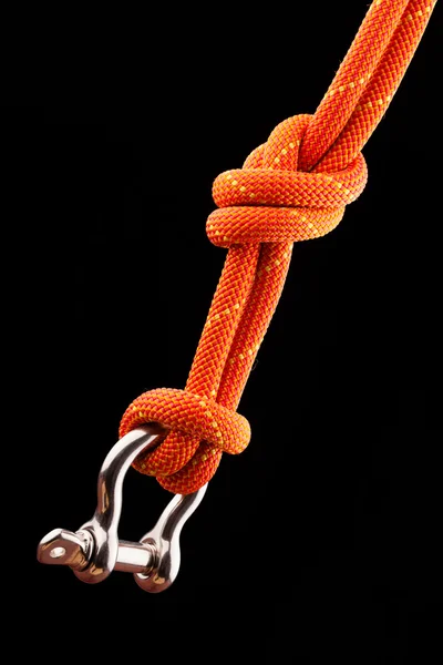 Rope knot isolated on black background — Stock Photo, Image