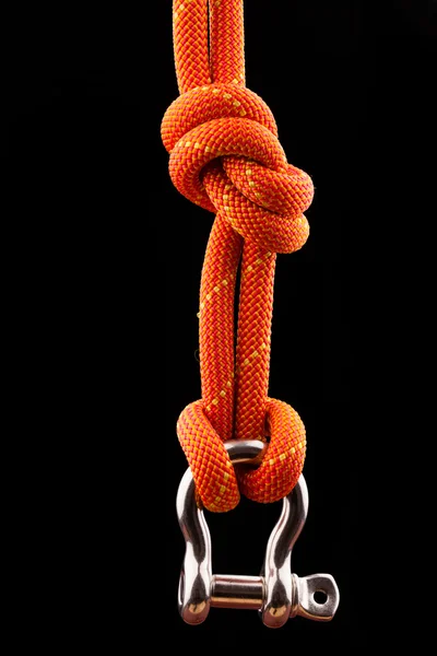 Rope knot isolated on black background — Stock Photo, Image