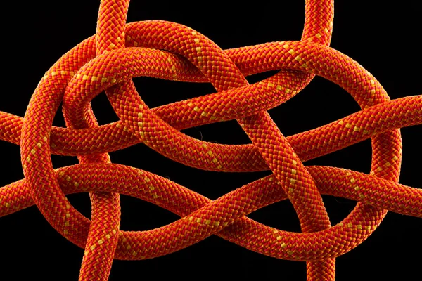 Rope knot isolated on black background — Stock Photo, Image