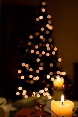 Noel ağacı ışıkları bokeh yaptı