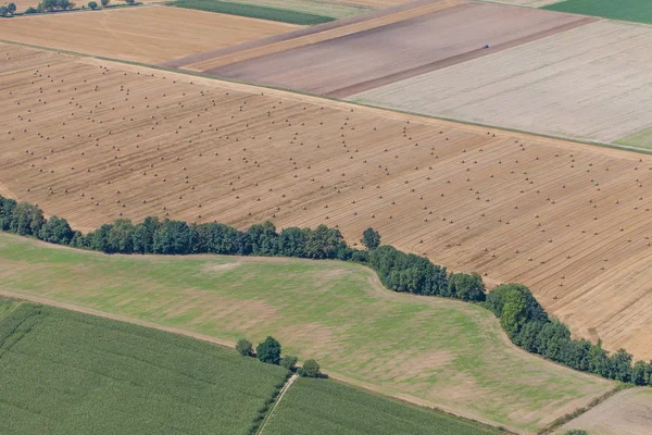 Aerial view of harvest fields — Stock Photo, Image