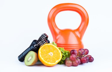 fitness ekipmanları beyazda izole edildi