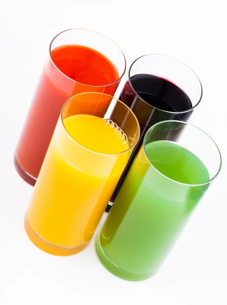 Fresh juices isolated on white — Stock Photo, Image