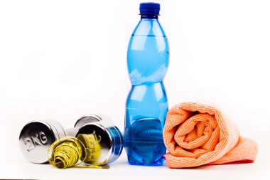 Fitness dumbell su ve havlu