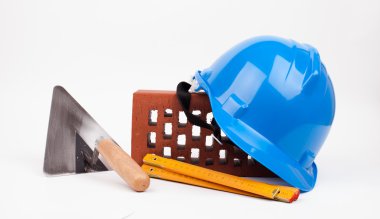 kask, tuğla ve mason araçları