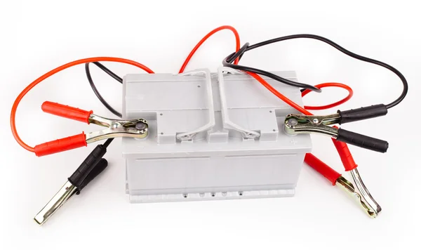 Autó akkumulátor és jumper kábel — Stock Fotó